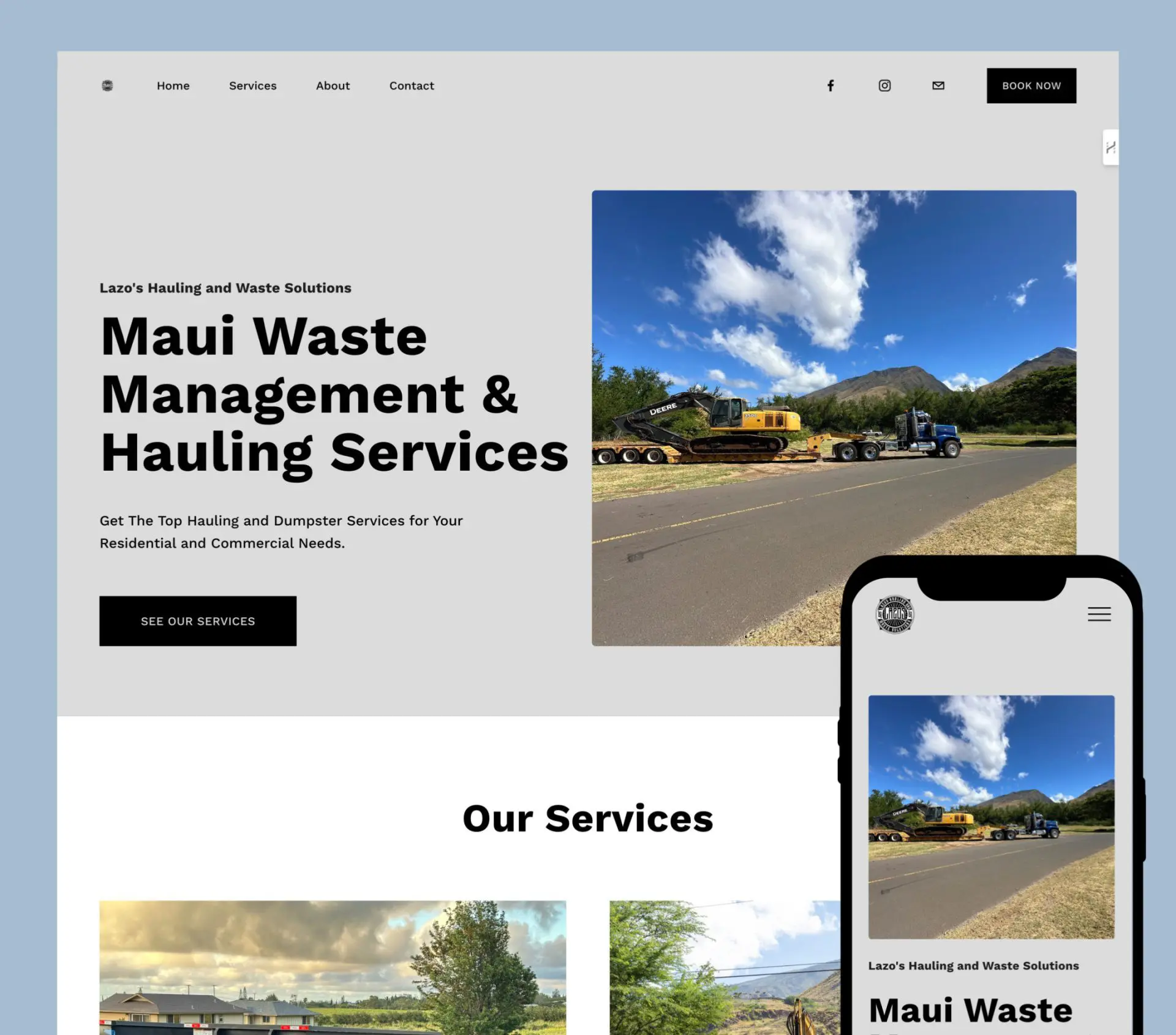 Lazo’s Hauling and Waste Solutions website design