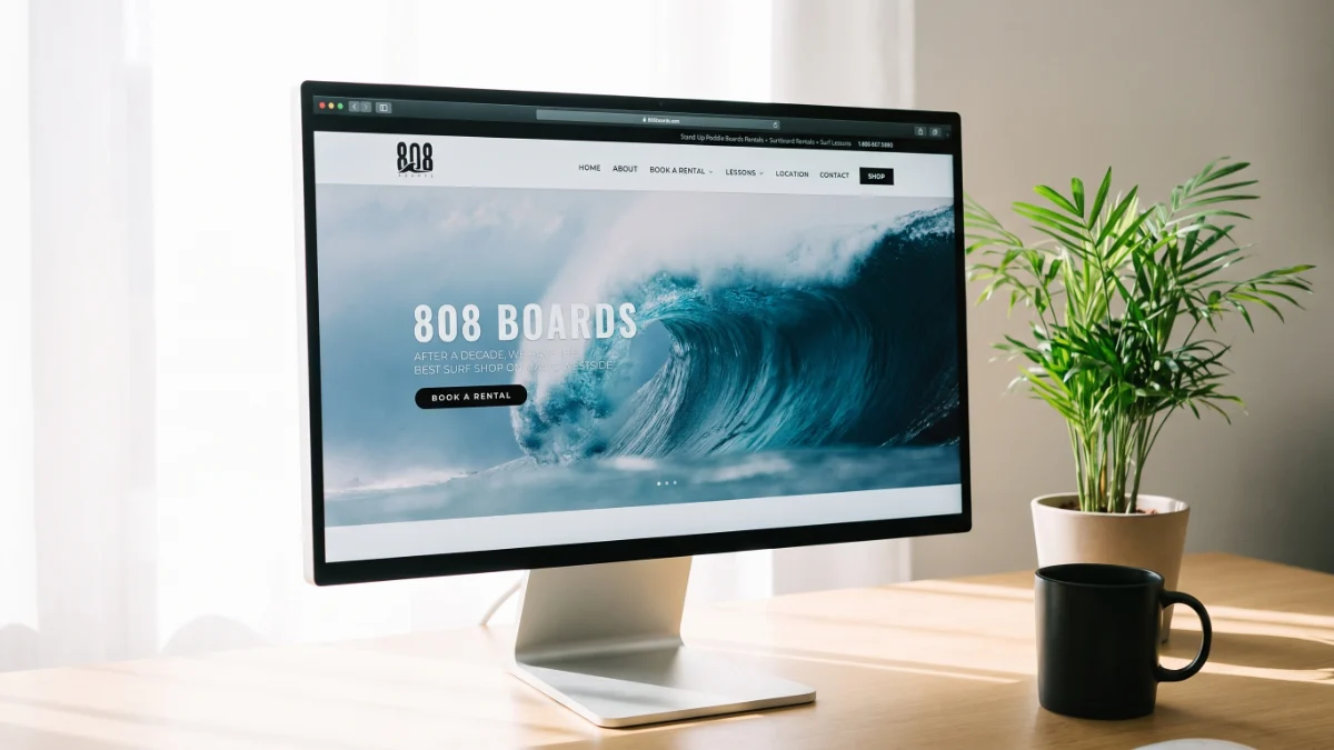 808 Boards website on a desktop monitor