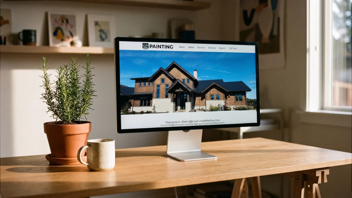 97 Painting website on a desktop monitor