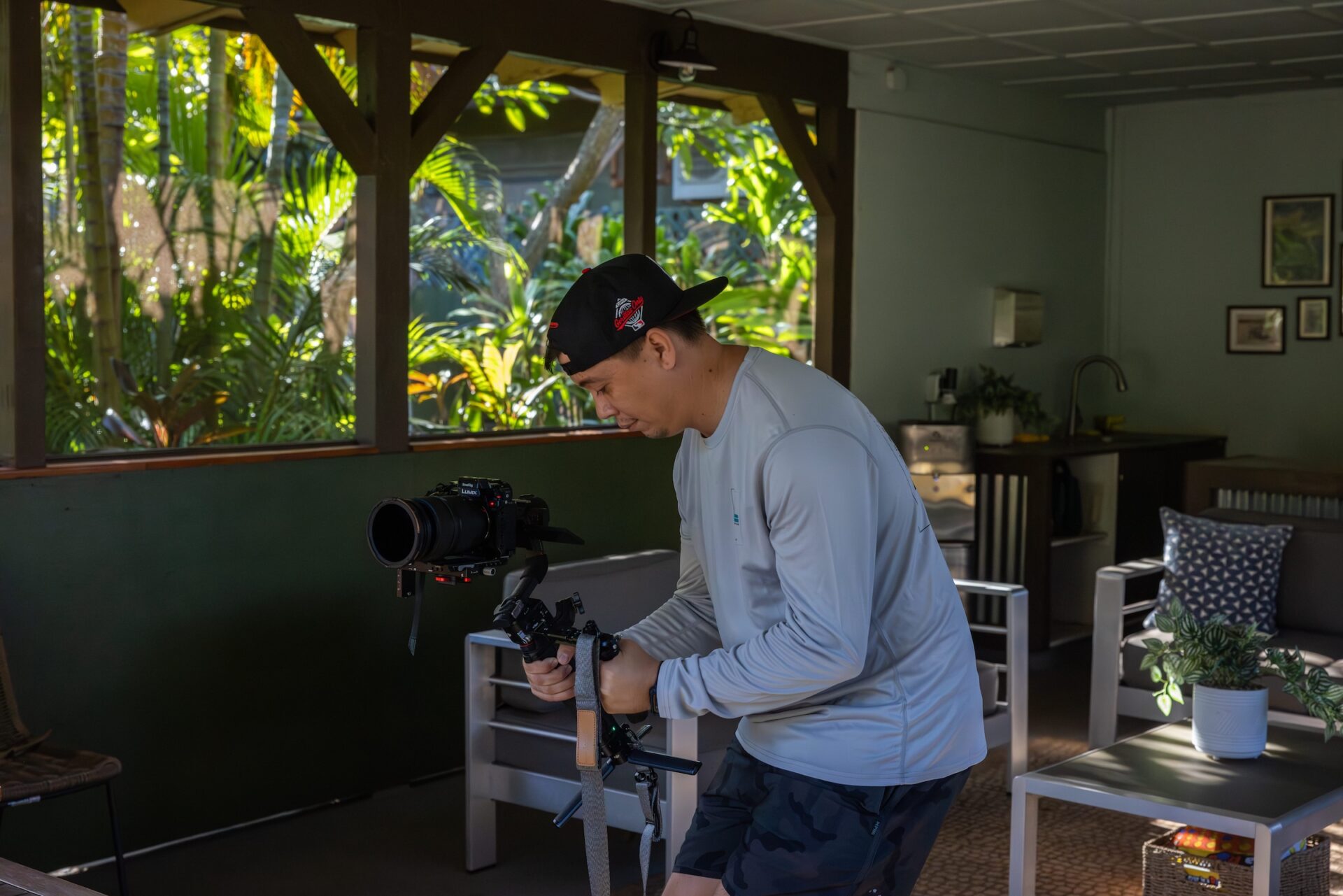 Camera operator filming during a Digital Reach content shoot