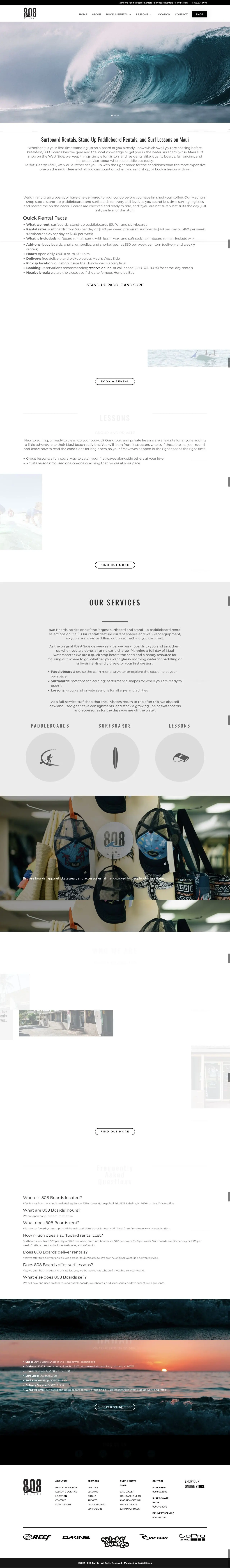 808 Boards homepage captured in a desktop browser