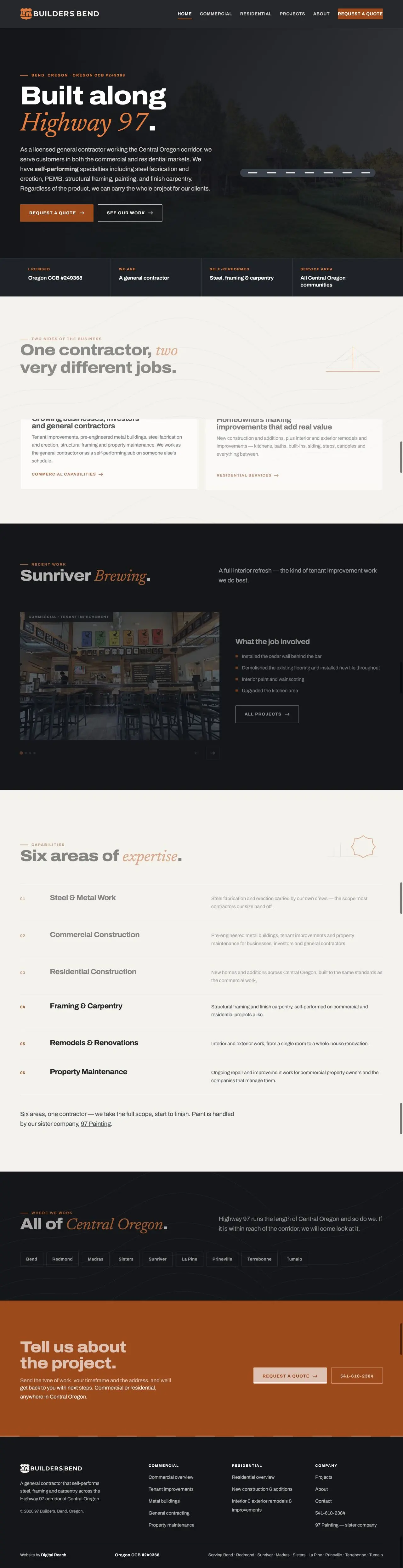97 Builders homepage captured in a desktop browser