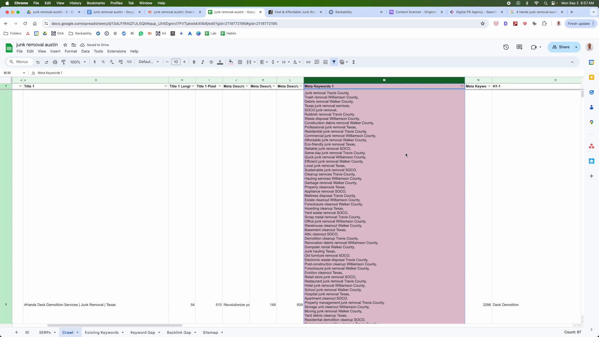 Meta tags and URL optimization