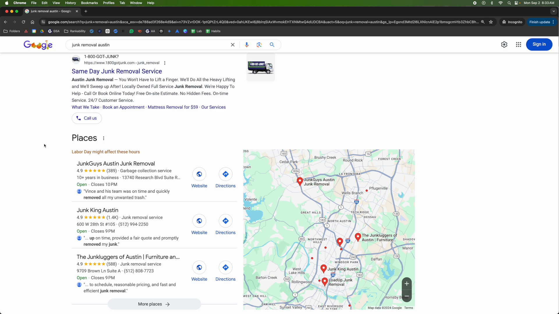 Example of a keyword-rich business name