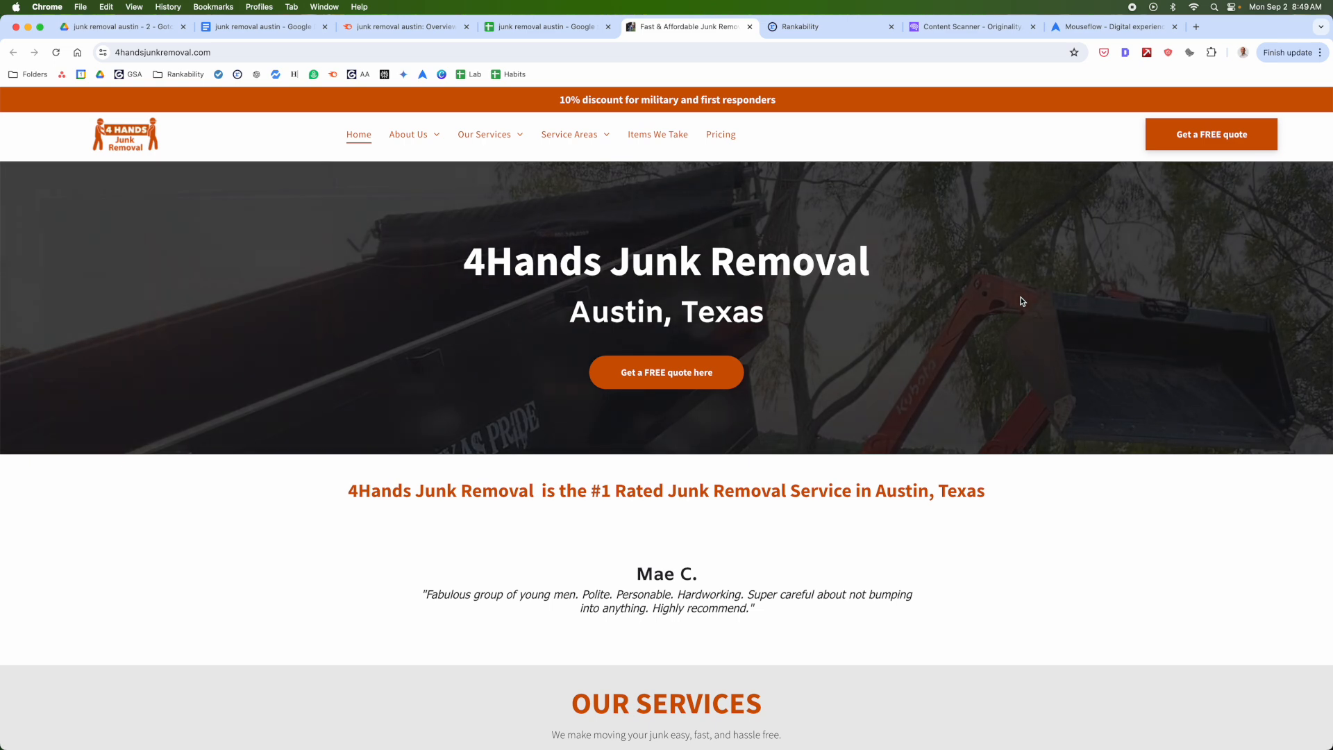 Website usability improvements