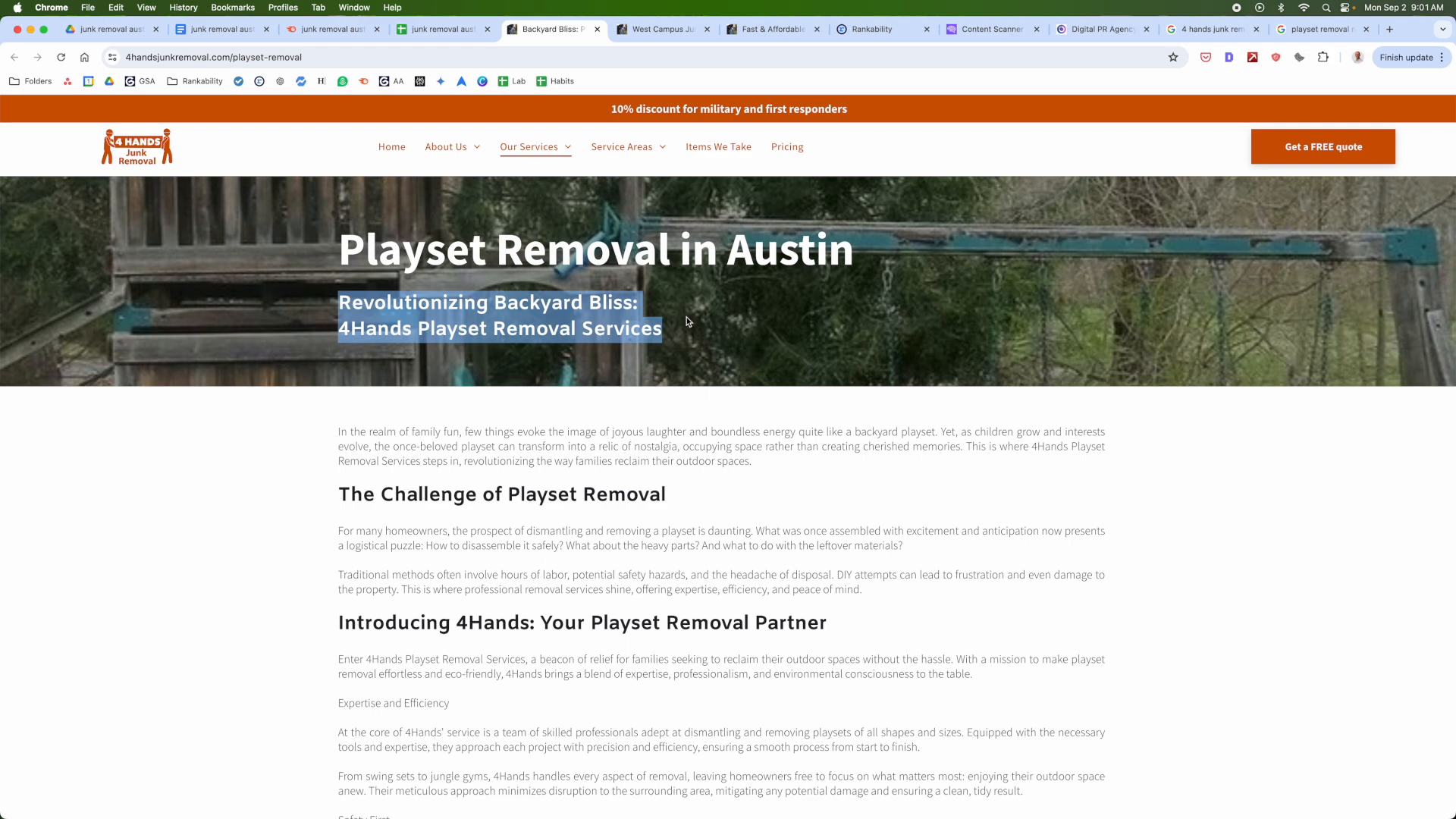 Example of AI content detection