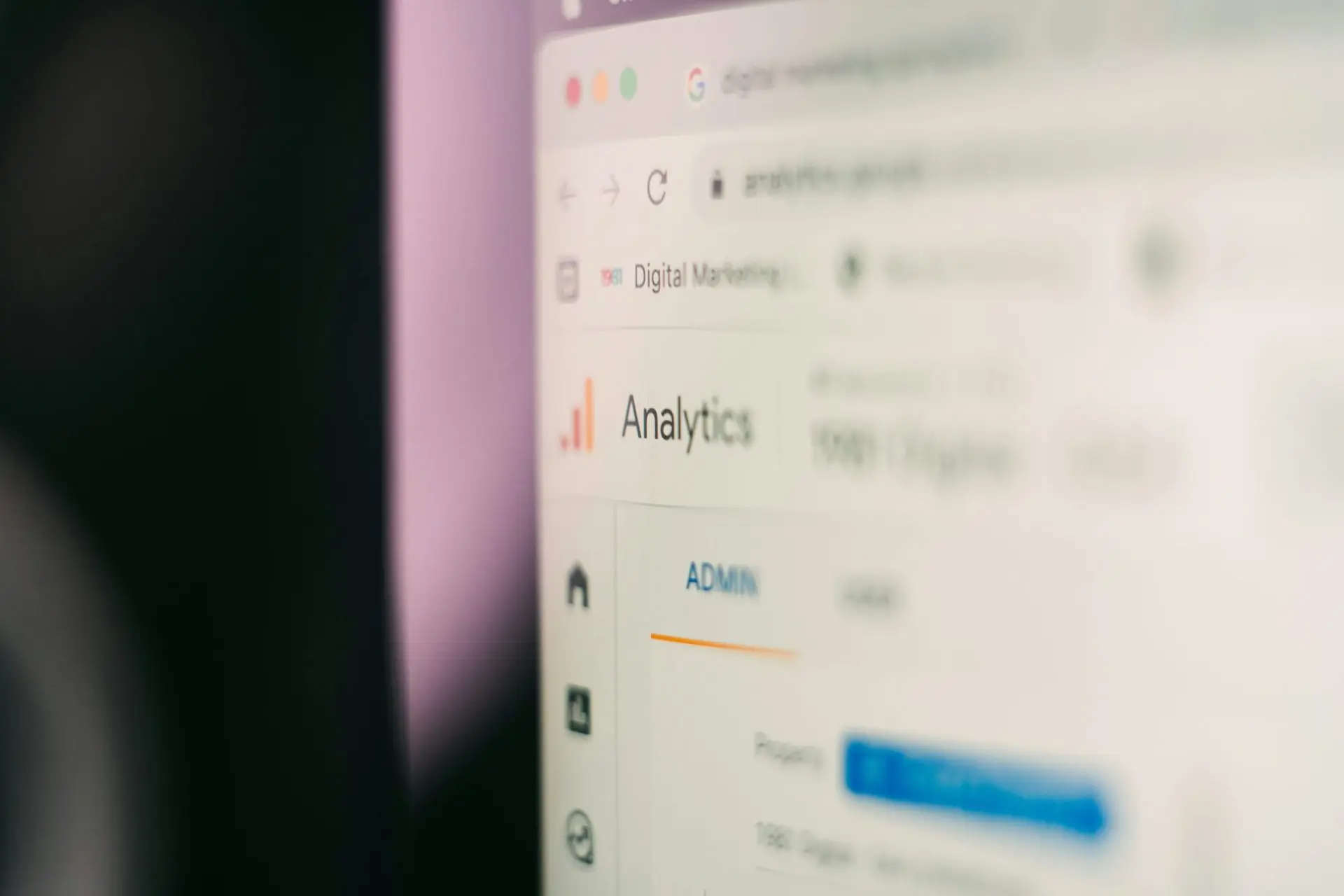 Digital Reach Google Analytics dashboard showing website traffic data. Admin view.
