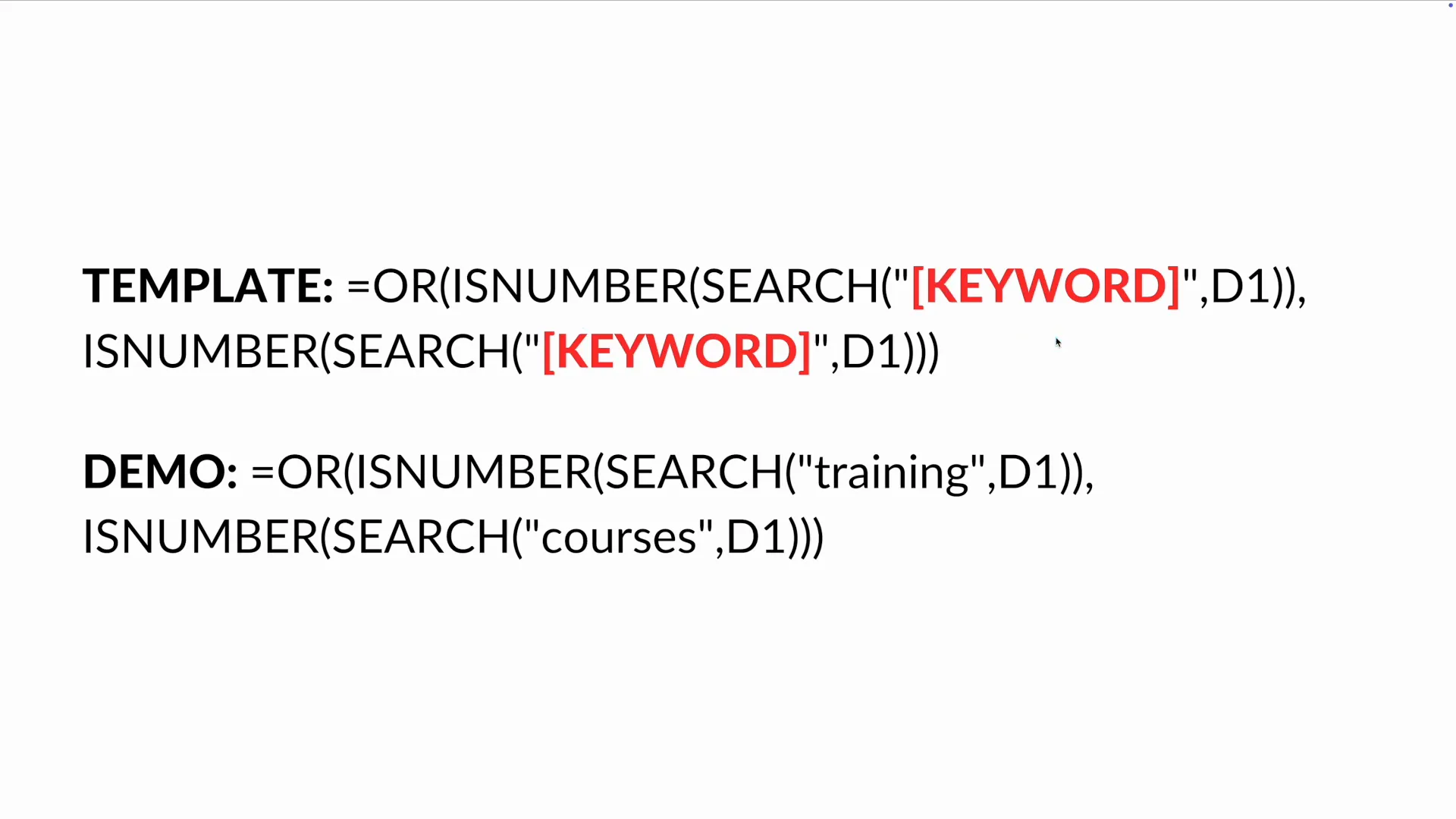 Filtering keywords in Google Sheets