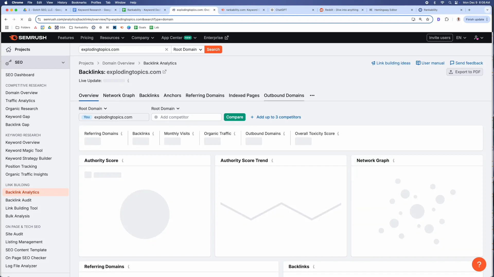 Analyzing backlinks for keyword opportunities