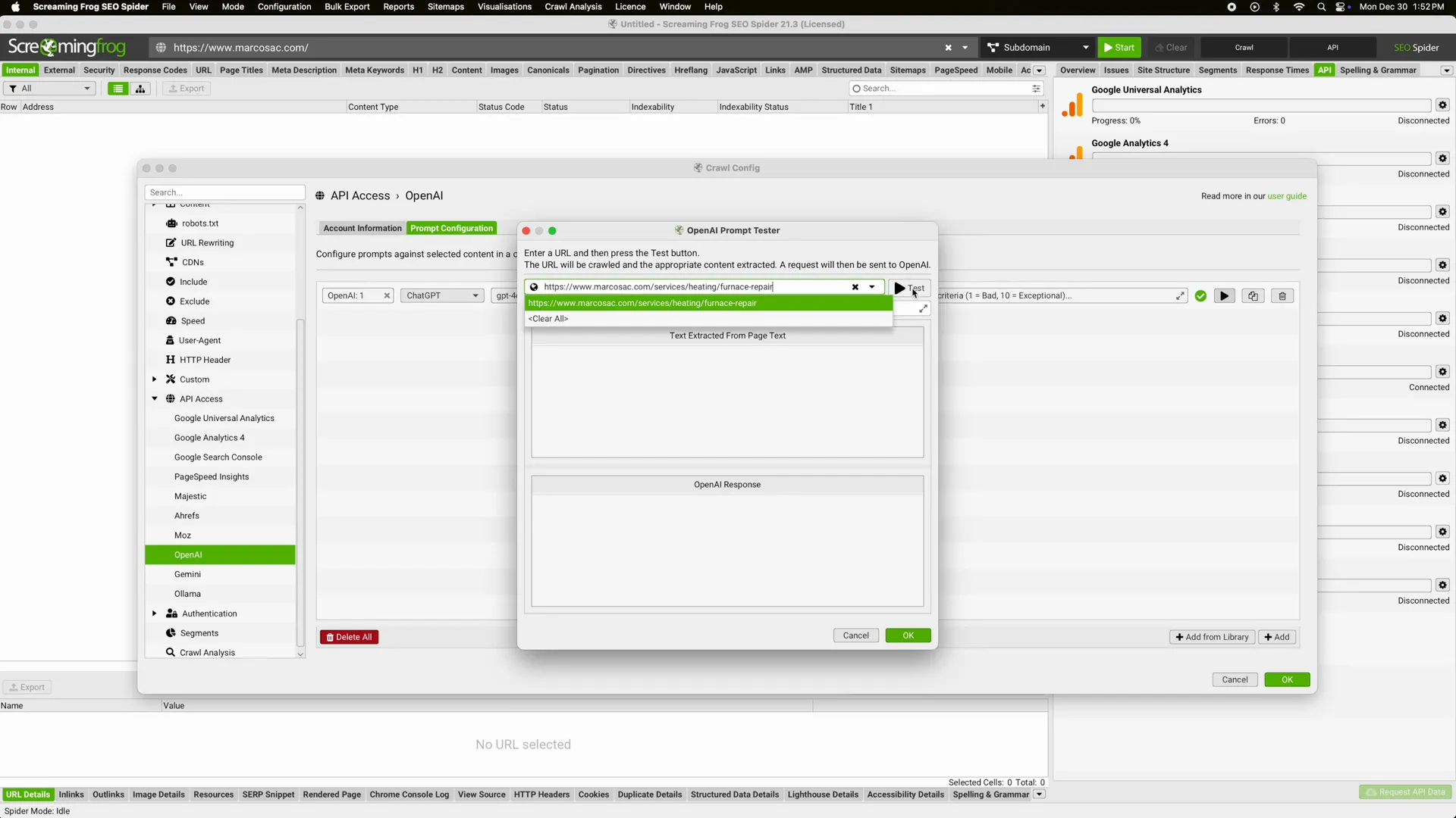 Using Screaming Frog for content analysis