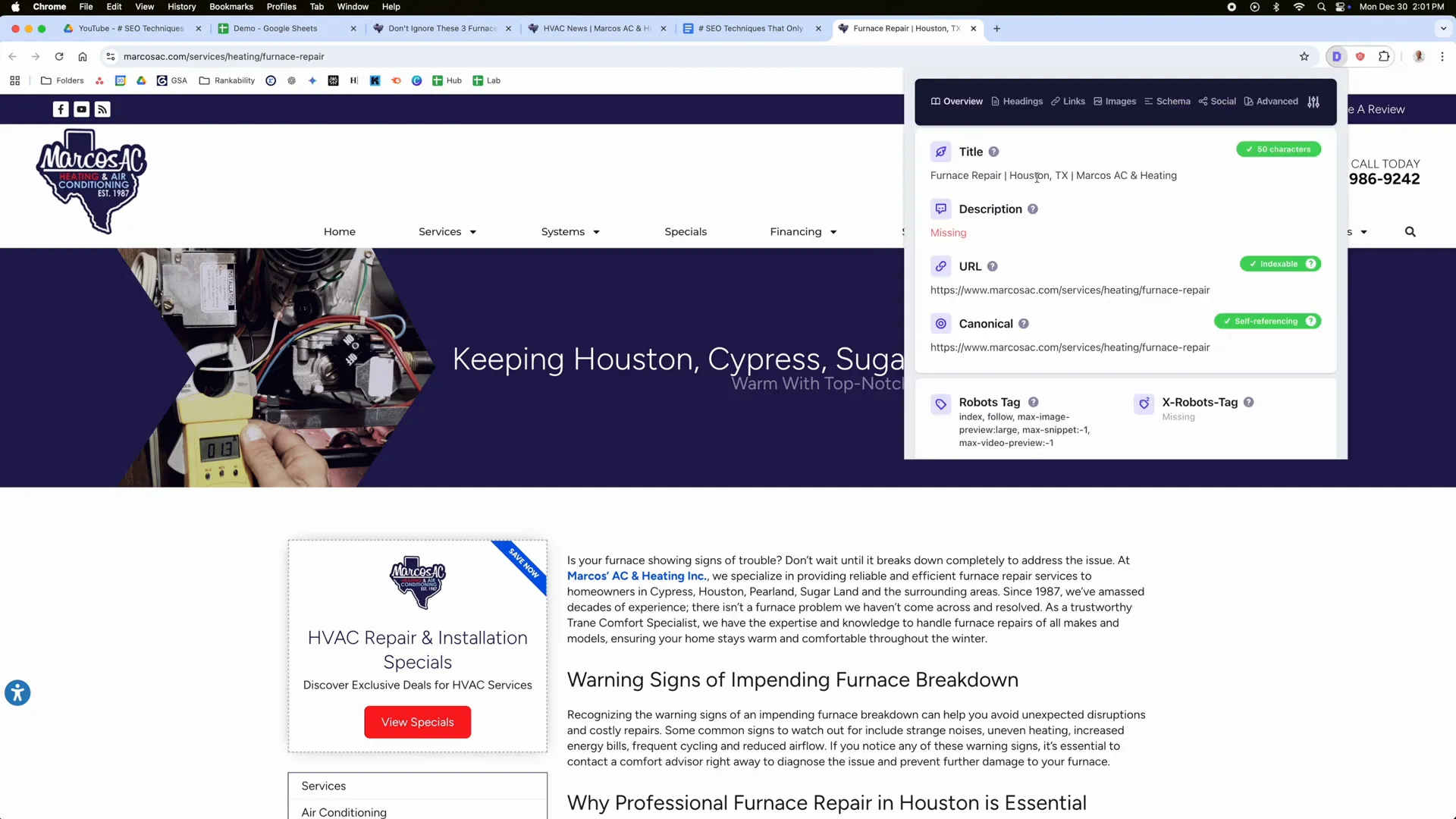 On-page SEO elements