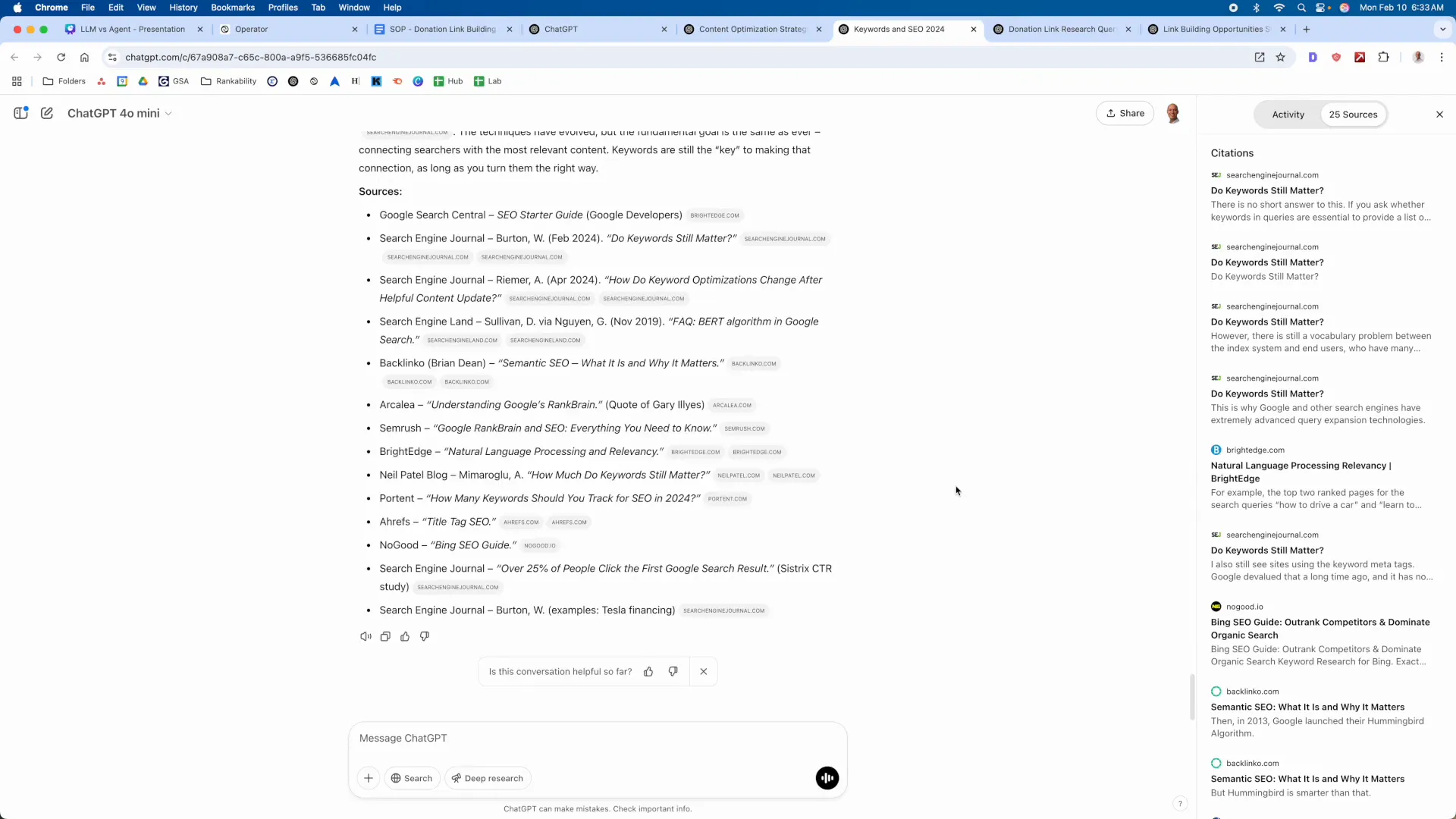 Data analysis using AI for SEO