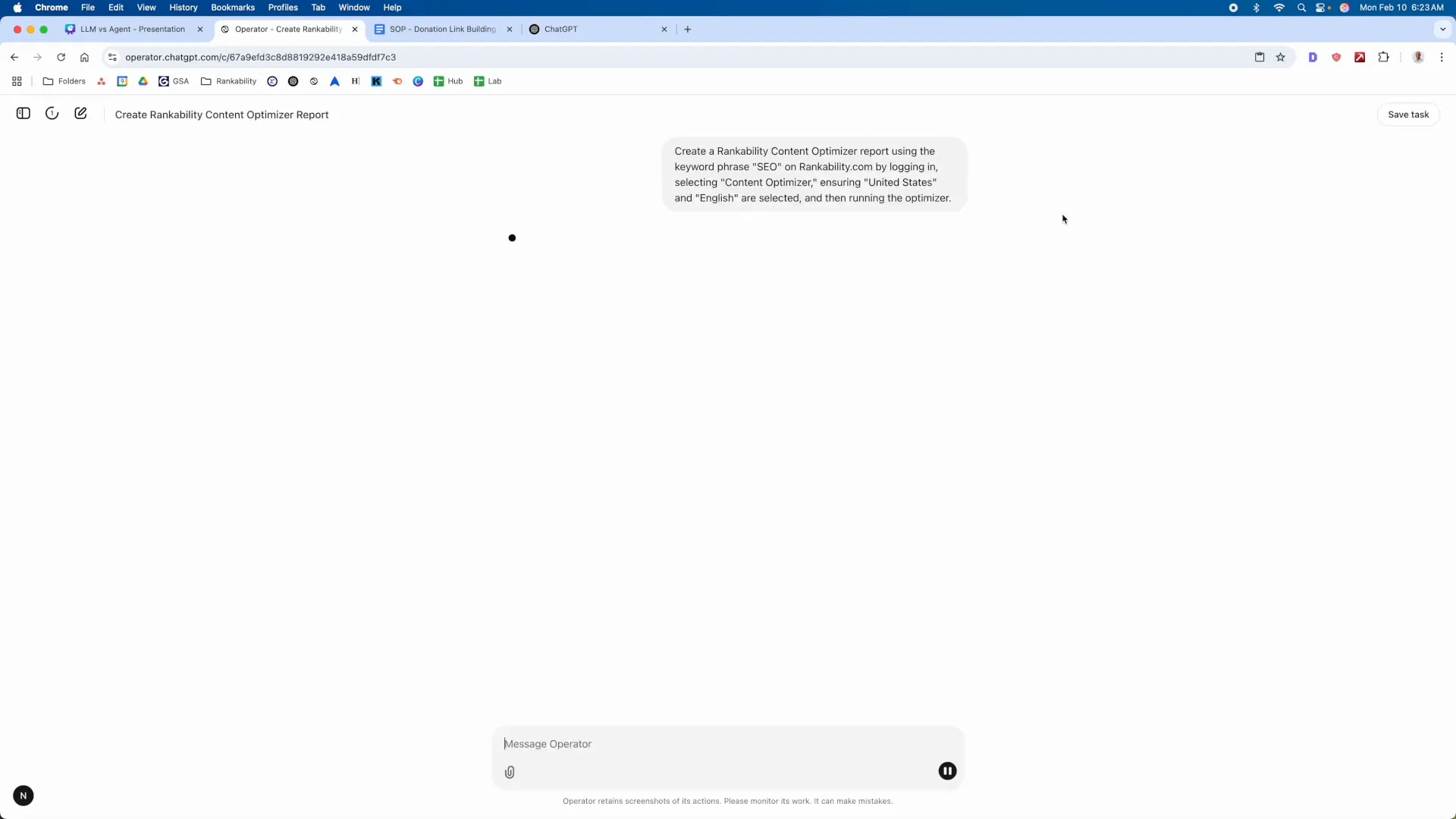 Creating a content optimization report with AI