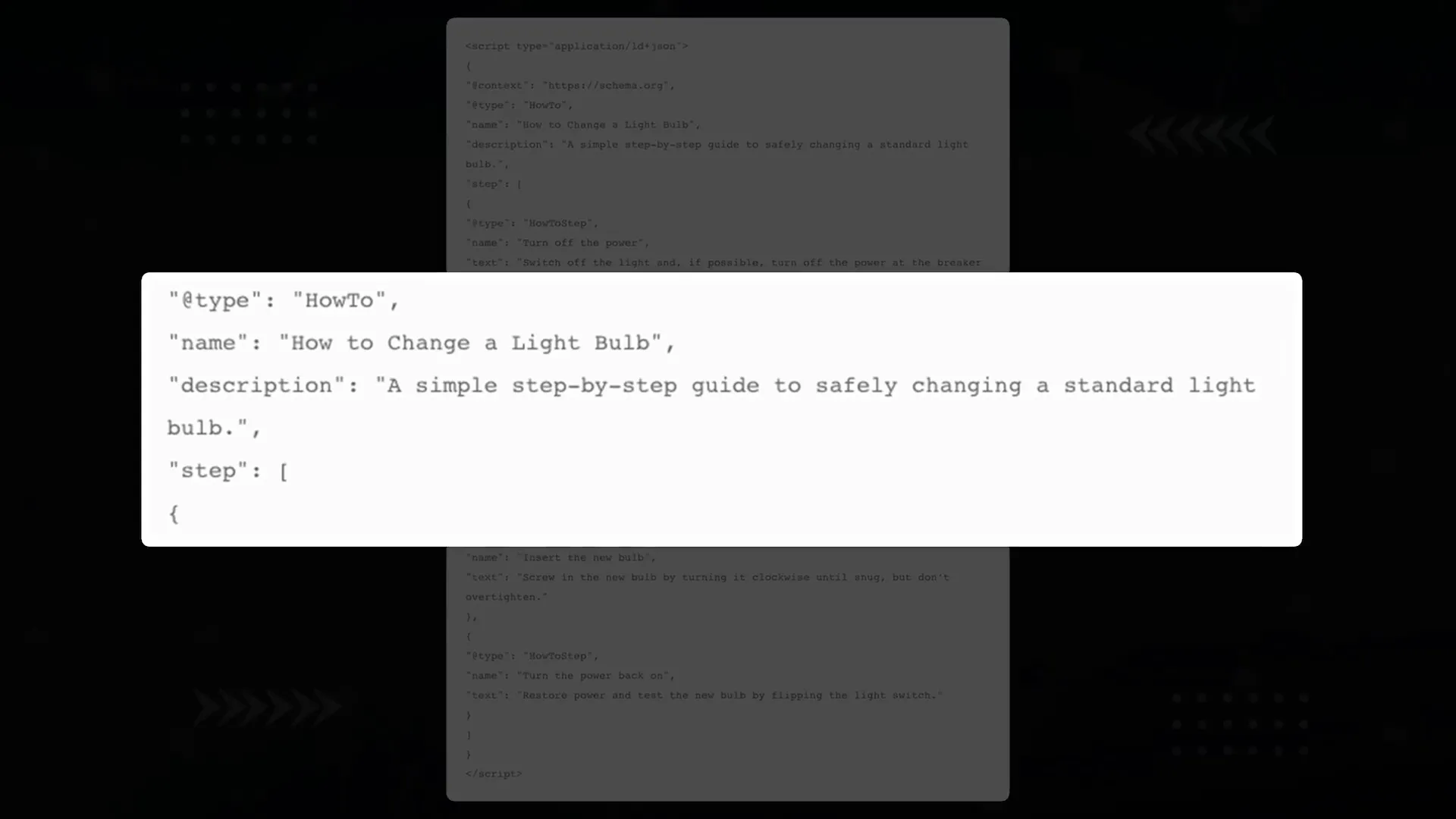 How-to schema markup showing step-by-step instructions