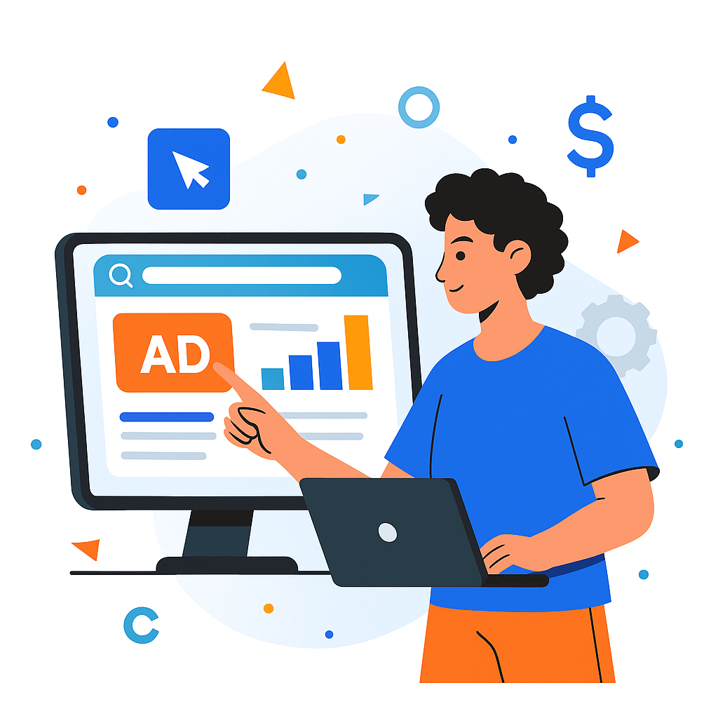 Digital Reach, Person analyzing digital marketing ad campaign data on computer.