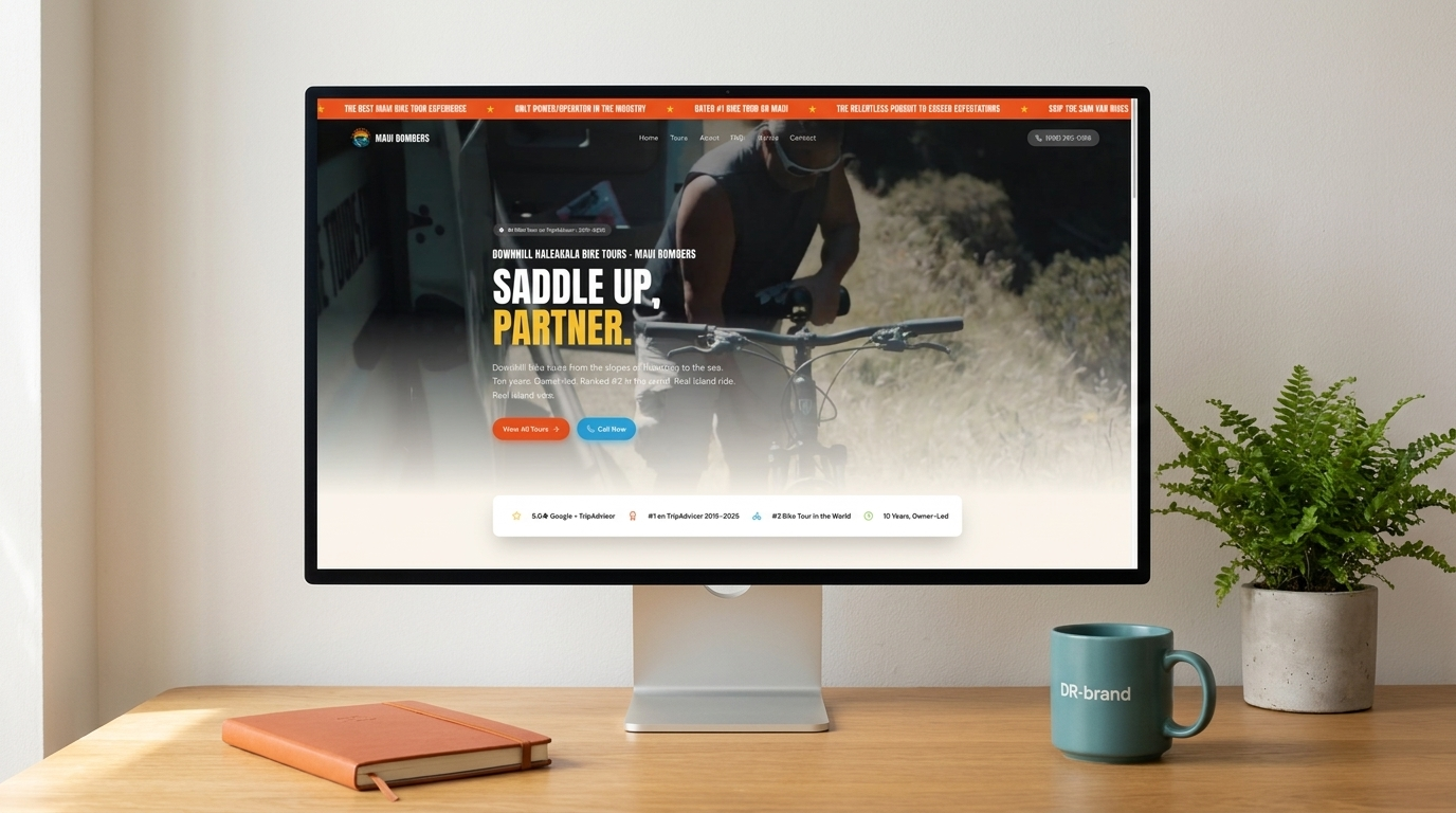 Maui Bombers website on a desktop monitor — Digital Reach Hawaii portfolio