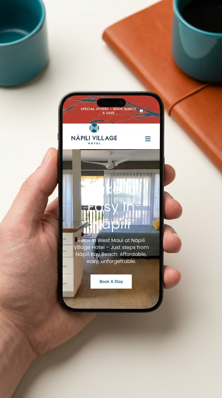 Napili Village Hotel mobile site — Digital Reach Hawaii portfolio piece