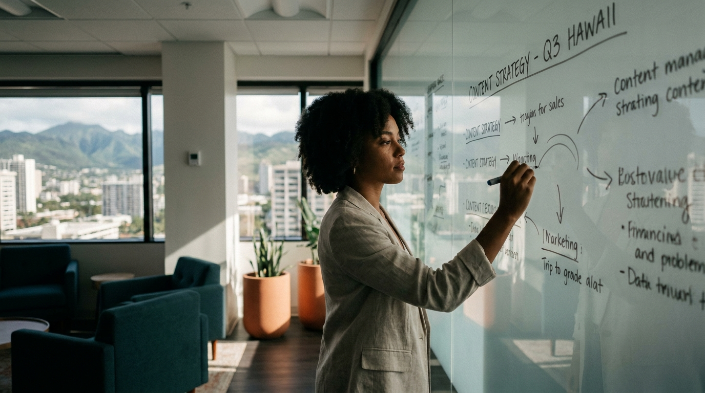 A Hawaii digital marketing strategist mapping local SEO content strategy